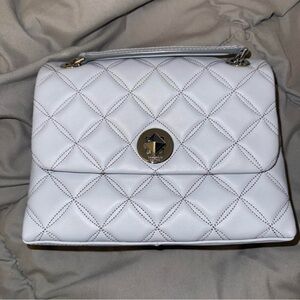 Light bluish grey color Quilted Handbag